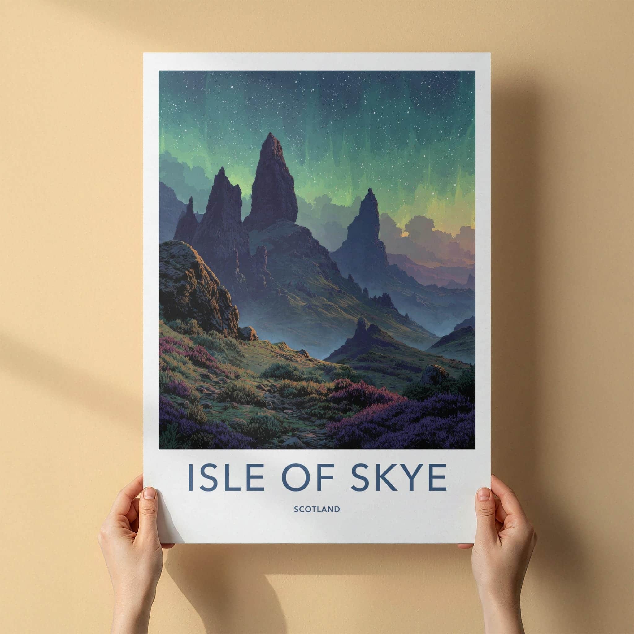 Isle Of Skye Poster - Scotland Wall Art - Dramatic Peaks Starry Sky Home Decor