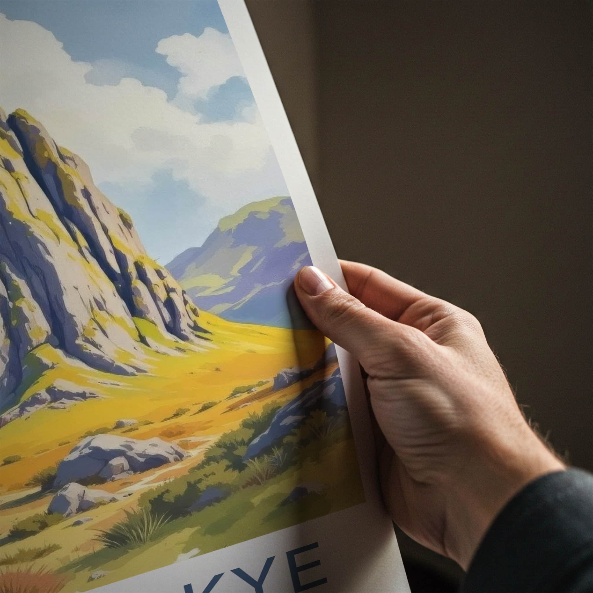 Isle Of Skye Poster - United Kingdom Travel Art - Craggy Mountain Peaks Decor