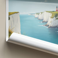Isle Of Wight Poster - England Travel Art - White Cliffs Lighthouse Wall Decor