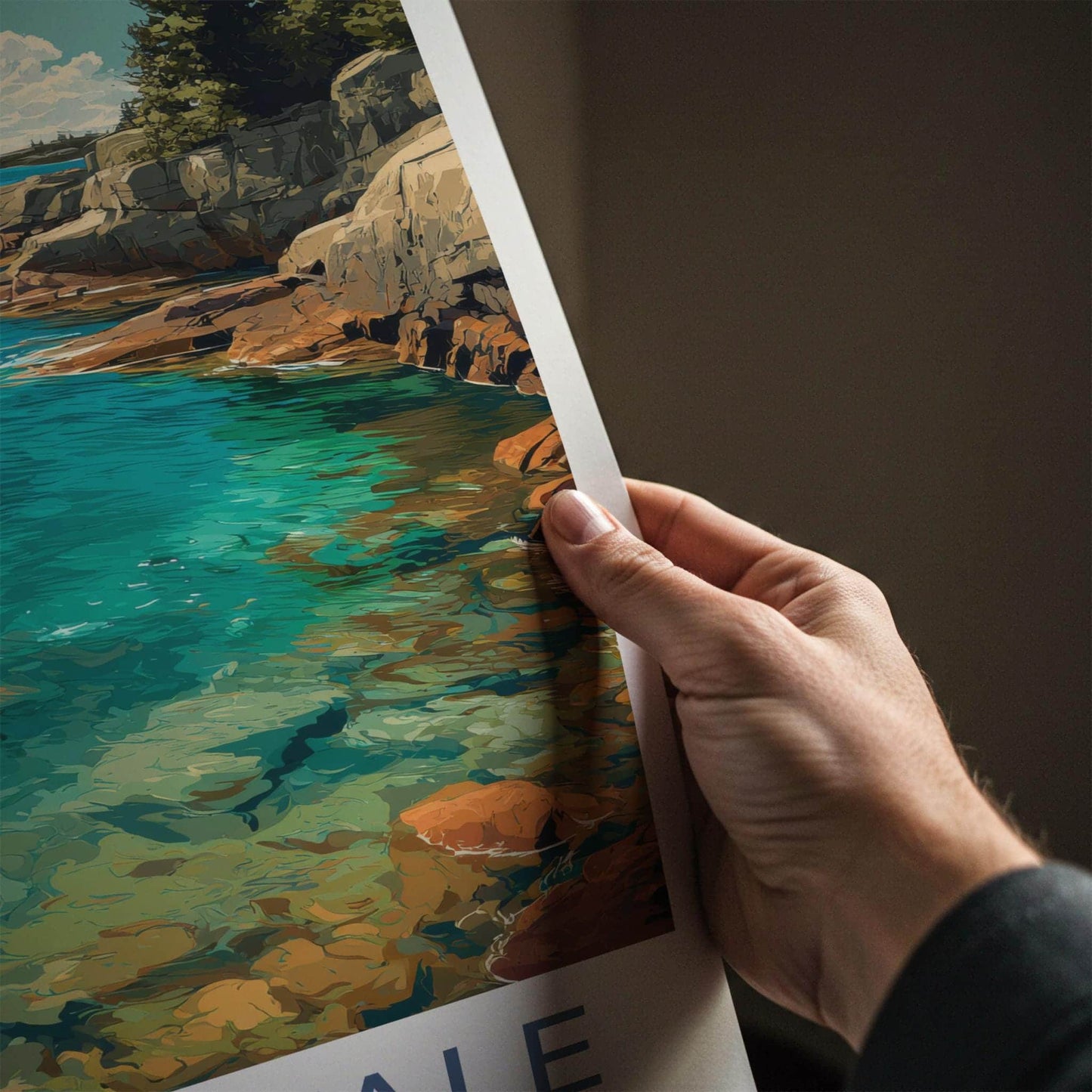 Isle Royale Poster - Michigan Travel Art - Rocky Shoreline Azure Home Decor