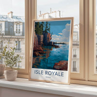 Isle Royale Poster - Michigan Travel Art - Rugged Lake Shore Home Decor