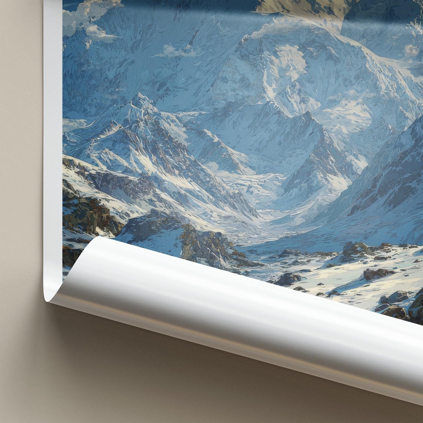 Ismoil Somoni Poster - Tajikistan Art Print - Snowy Mountain Hikers Home Decor