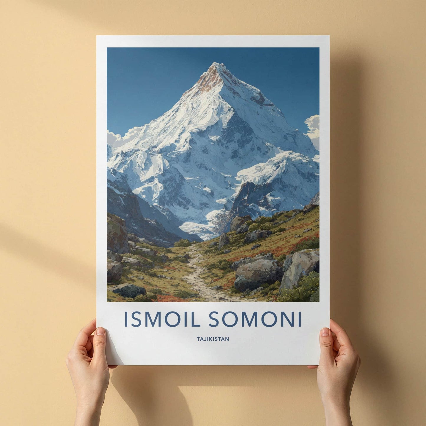Ismoil Somoni Poster - Tajikistan Framed Art - Snow Peak Trail Home Decor