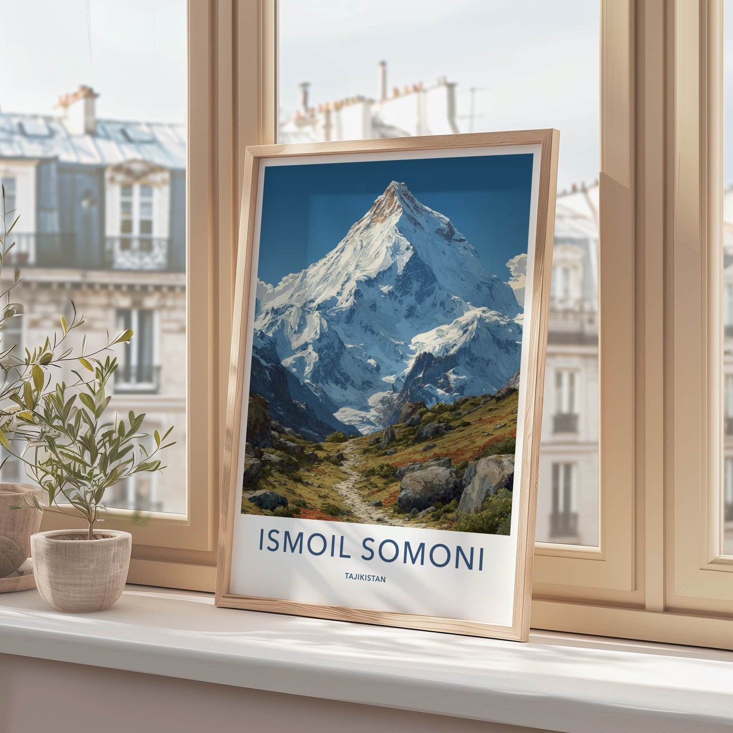 Ismoil Somoni Poster - Tajikistan Framed Art - Snow Peak Trail Home Decor