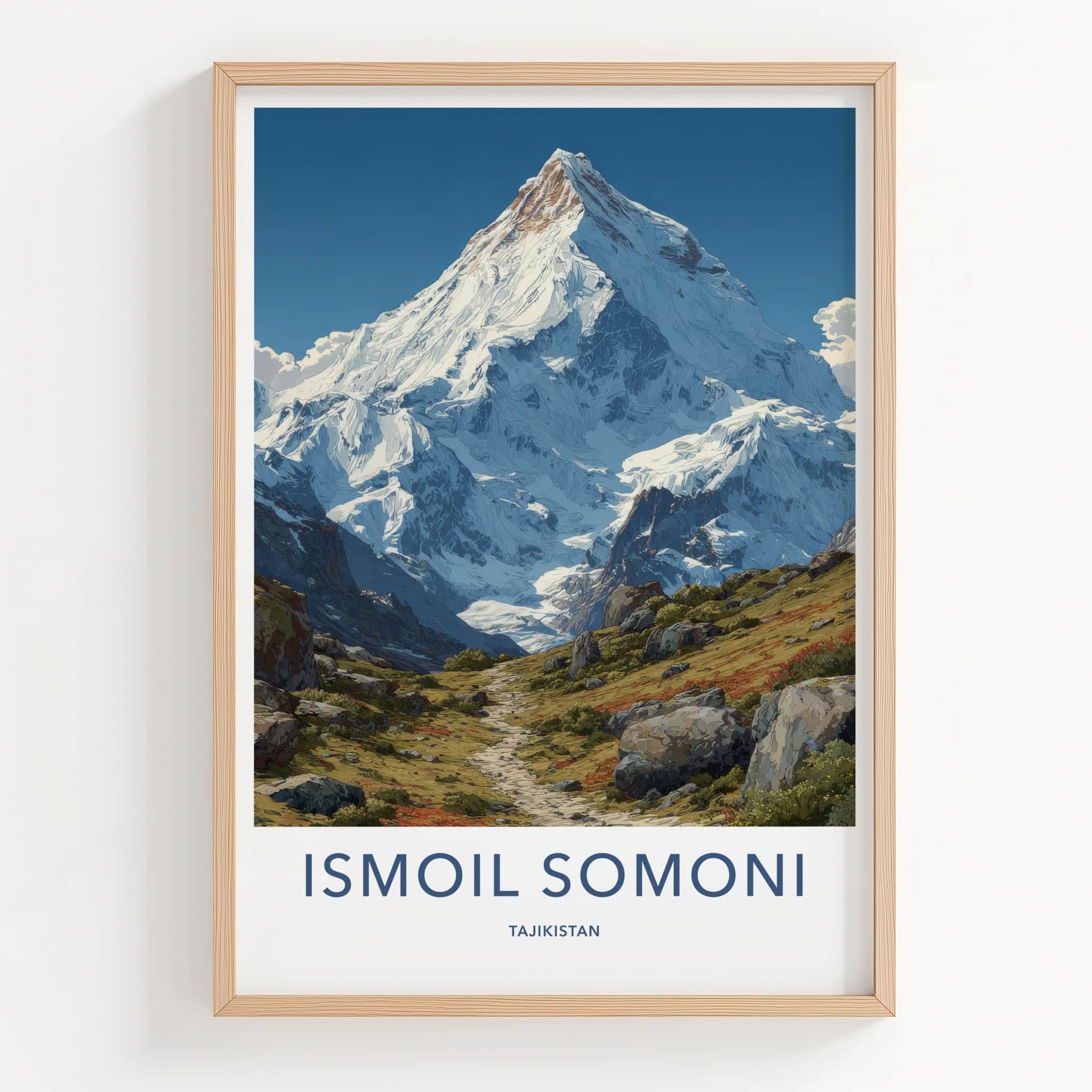 Ismoil Somoni Poster - Tajikistan Framed Art - Snow Peak Trail Home Decor