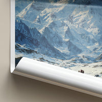 Ismoil Somoni Poster - Tajikistan Travel Art - Hikers Snowy Trail Home Decor