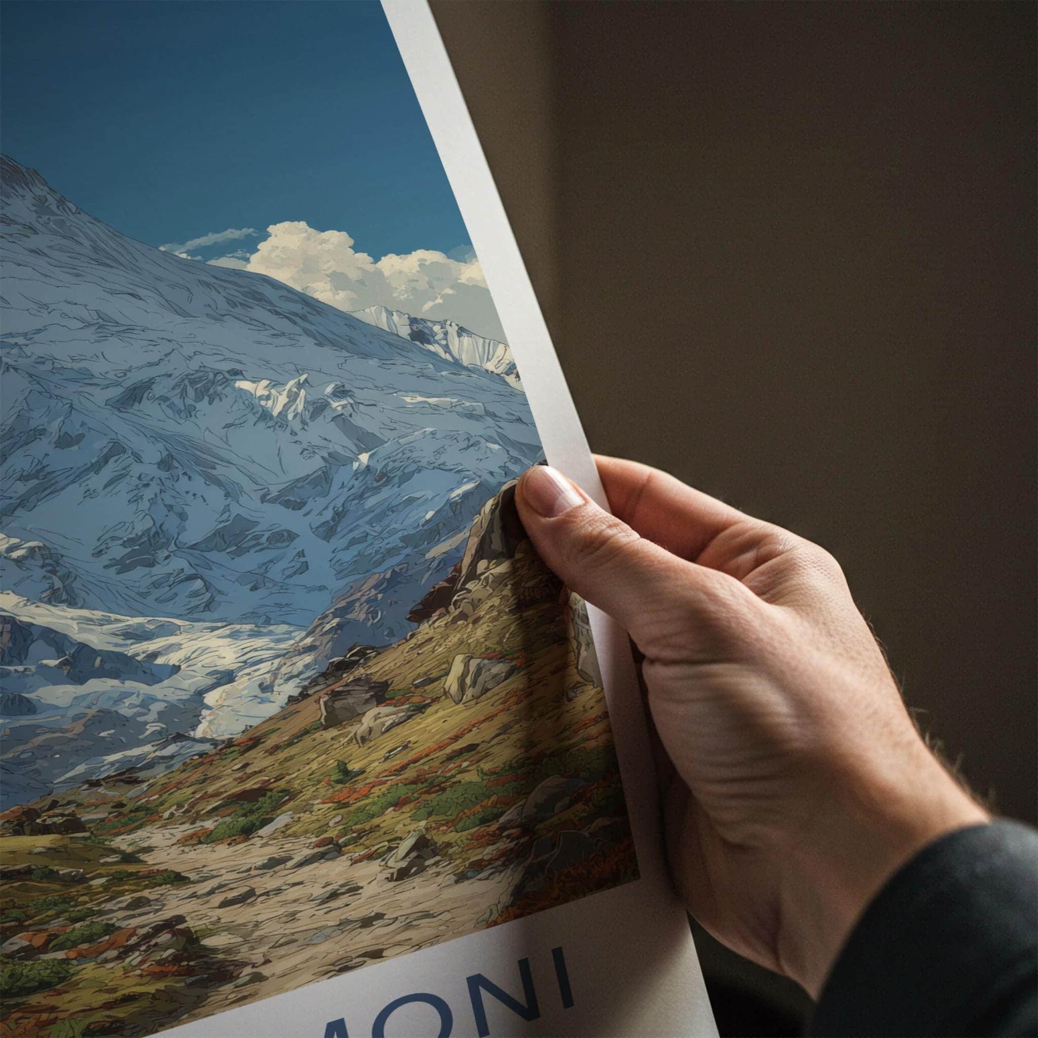 Ismoil Somoni Poster - Tajikistan Travel Art - Majestic Alpine Landscape Wall Decor