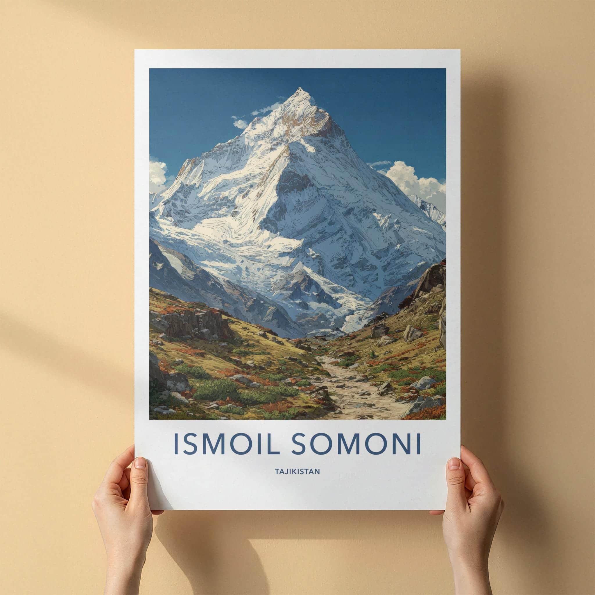 Ismoil Somoni Poster - Tajikistan Travel Art - Majestic Alpine Landscape Wall Decor