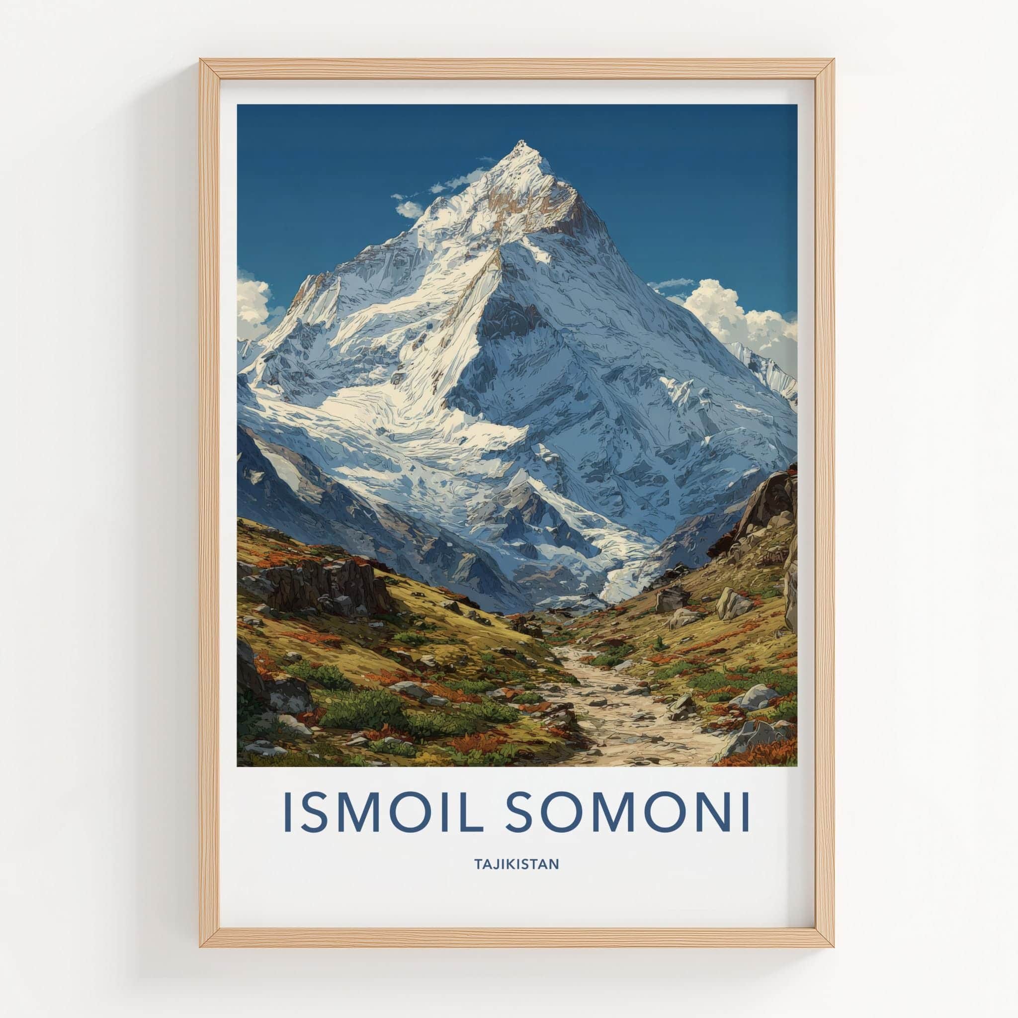Ismoil Somoni Poster - Tajikistan Travel Art - Majestic Alpine Landscape Wall Decor