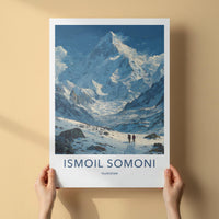 Ismoil Somoni Poster - Tajikistan Travel Art - Massive Snowy Peak Home Decor