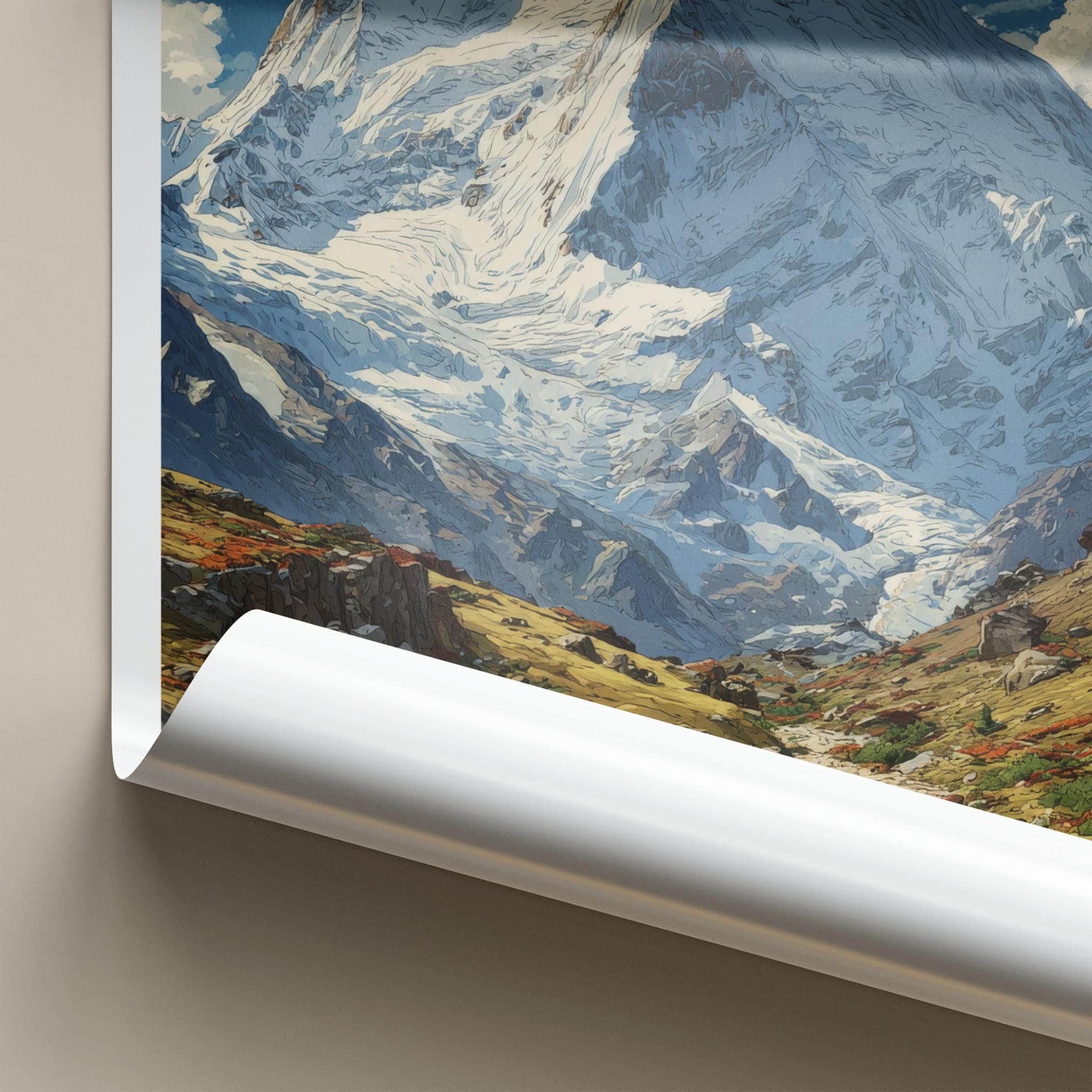 Ismoil Somoni Poster - Tajikistan Travel Art - Snowy Mountain Peak Home Decor