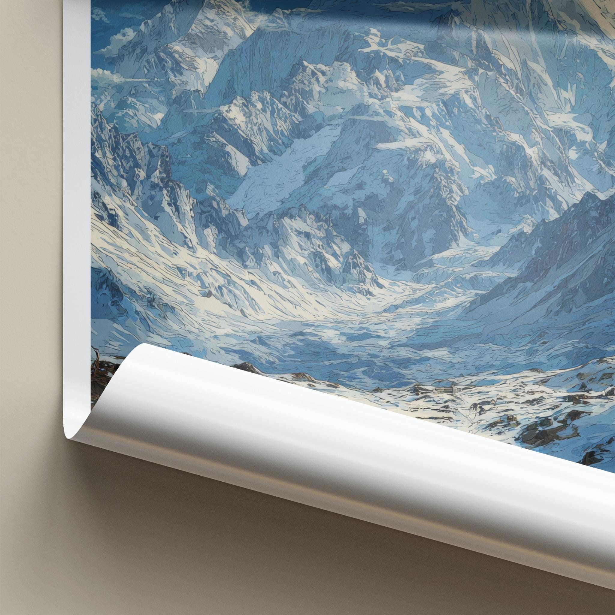 Ismoil Somoni Poster - Tajikistan Travel Art - Snowy Mountain Trek Home Decor