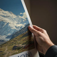 Ismoil Somoni Poster - Tajikistan Travel Art - Snowy Mountain Valley Home Decor