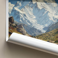 Ismoil Somoni Poster - Tajikistan Travel Art - Snowy Mountain Valley Home Decor