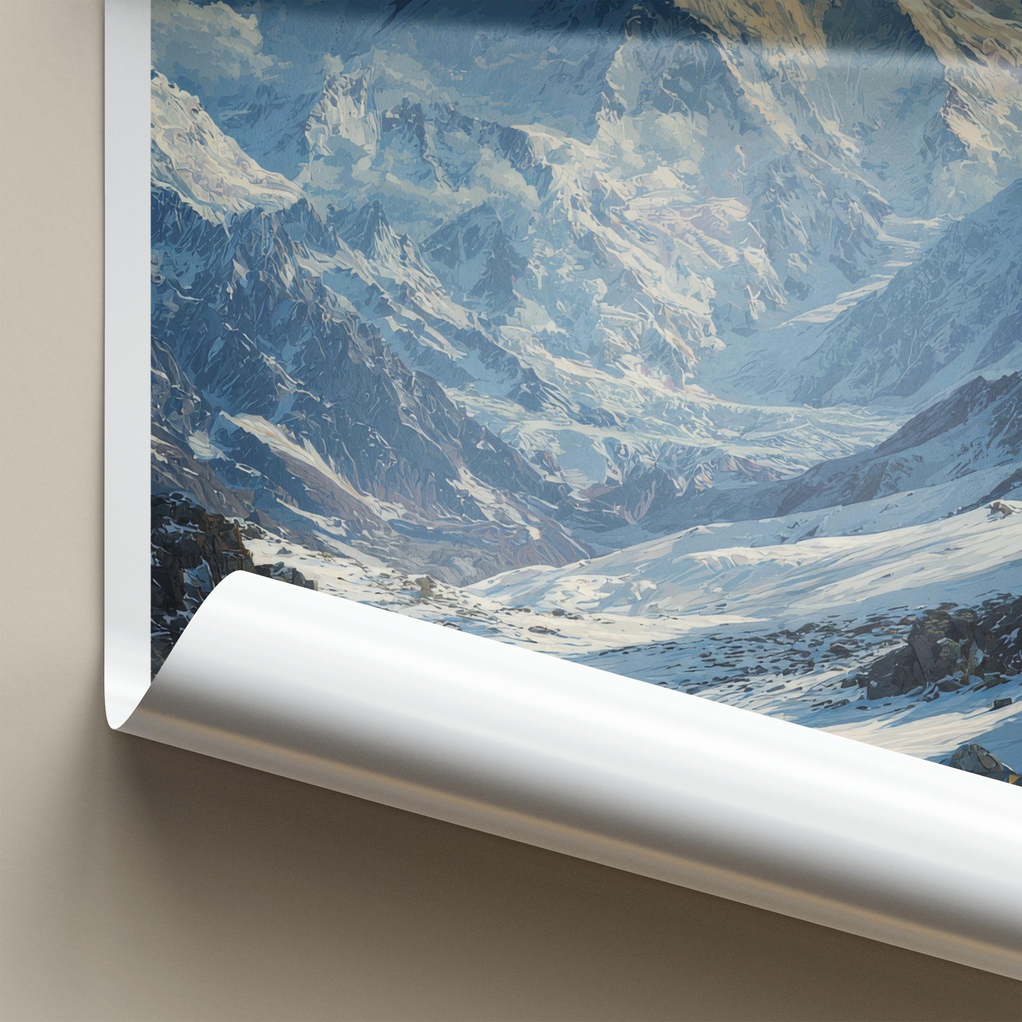 Ismoil Somoni Poster - Tajikistan Travel Art - Vast Snowy Landscape Home Decor