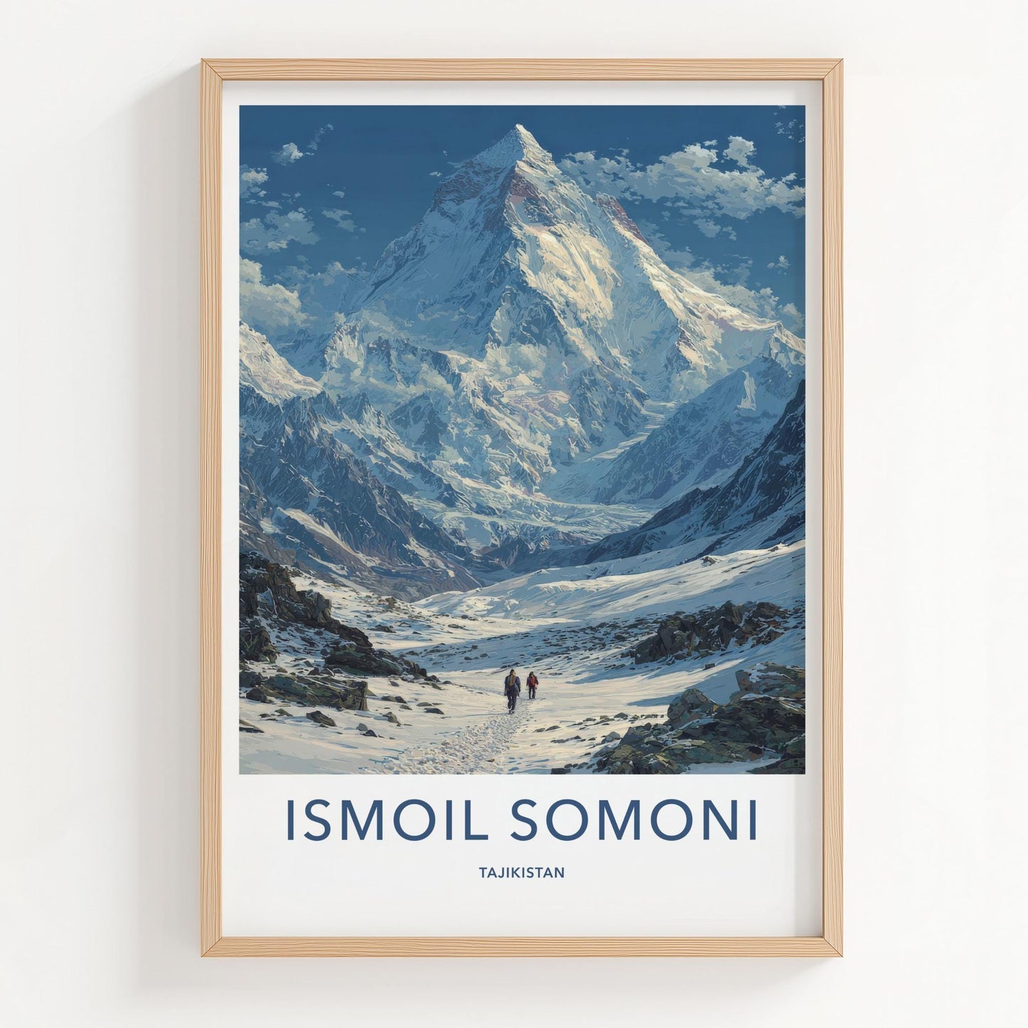 Ismoil Somoni Poster - Tajikistan Travel Art - Vast Snowy Landscape Home Decor