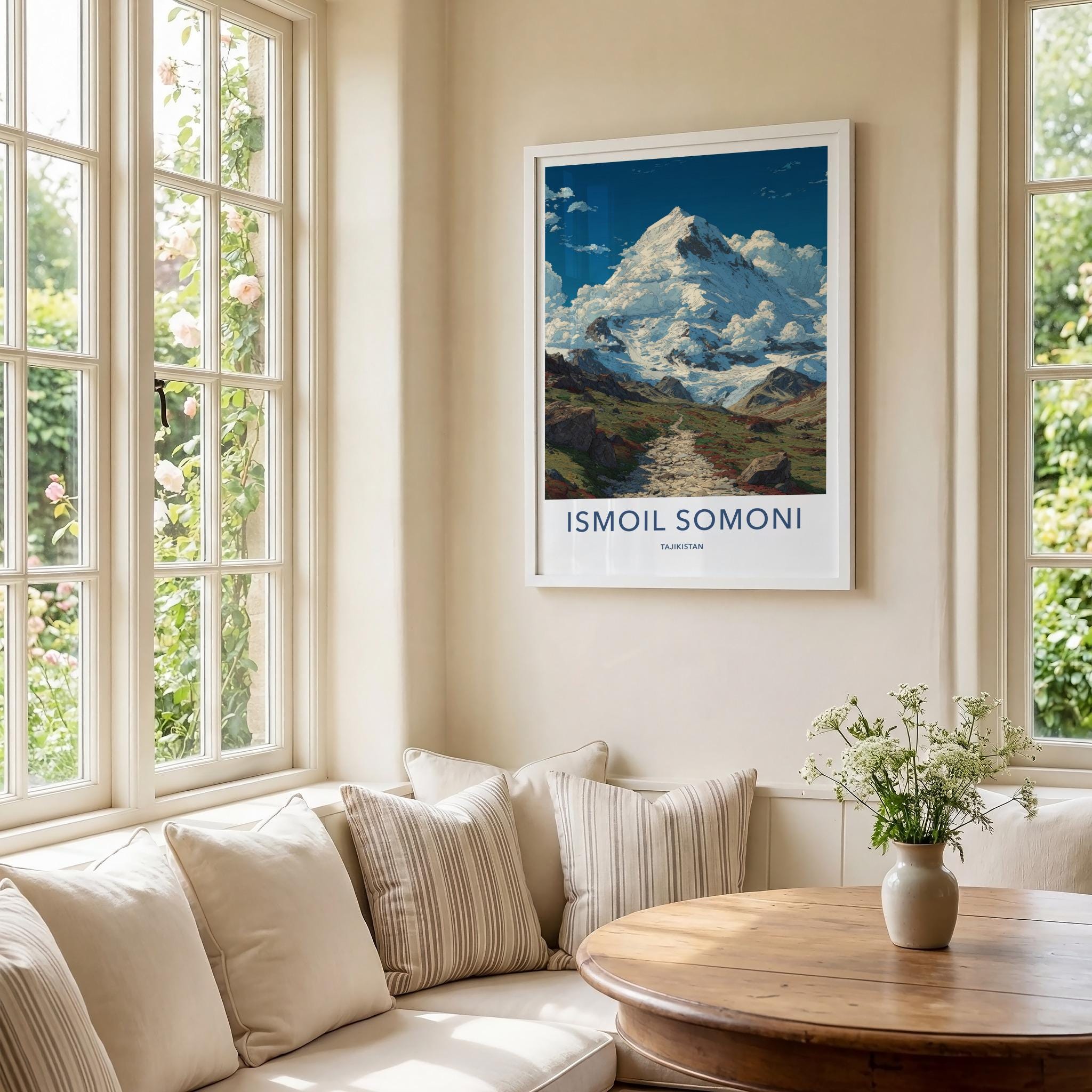 Ismoil Somoni Poster - Tajikistan Wall Art - Rugged Mountain Path Gift