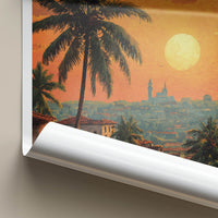 Ivory Coast Poster - Africa Travel Art - Tropical Sunset City Home Decor