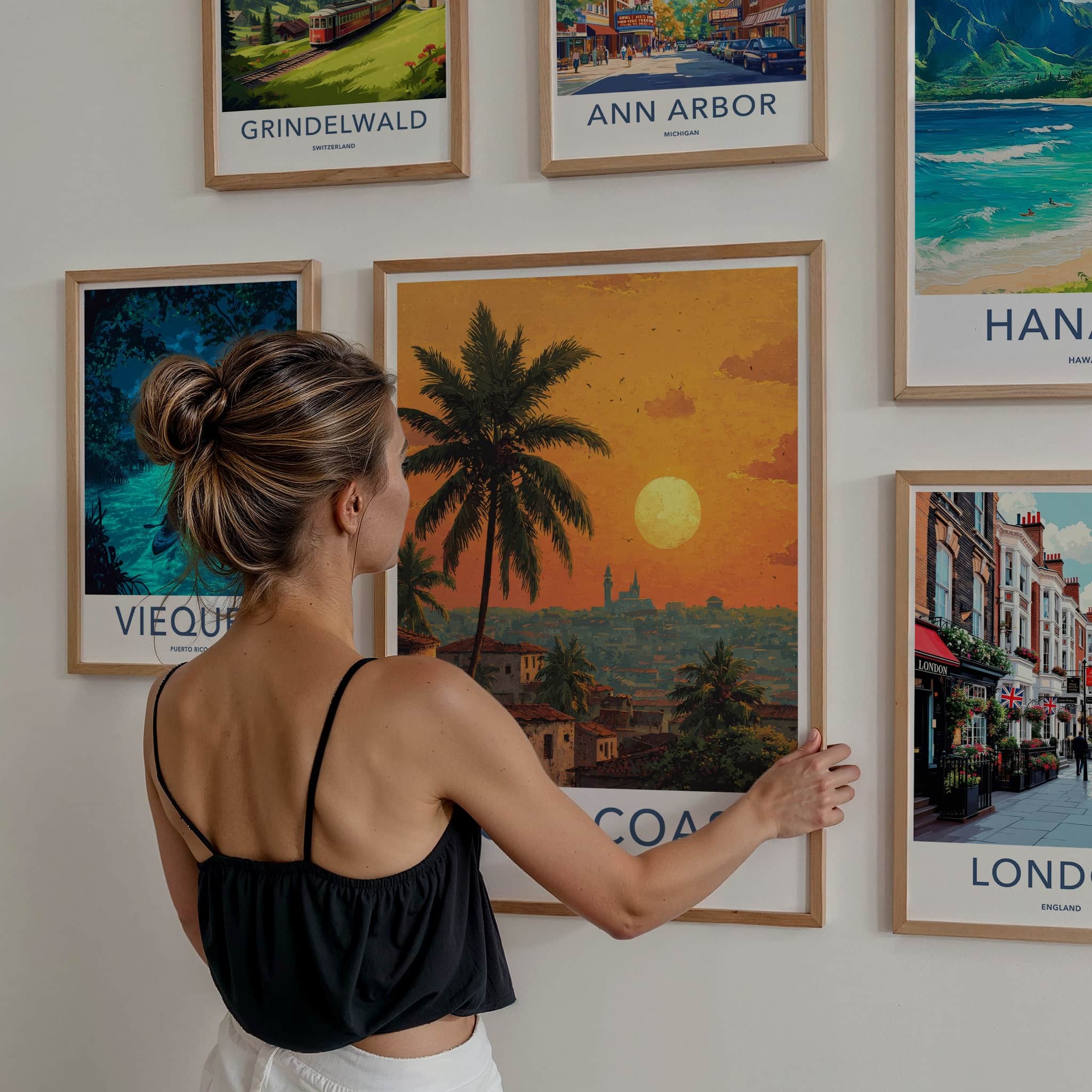 Ivory Coast Poster - Africa Travel Art - Tropical Sunset City Home Decor
