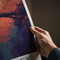 Iya Valley Poster - Japan Travel Art - Vibrant Gorge Bridge Home Decor