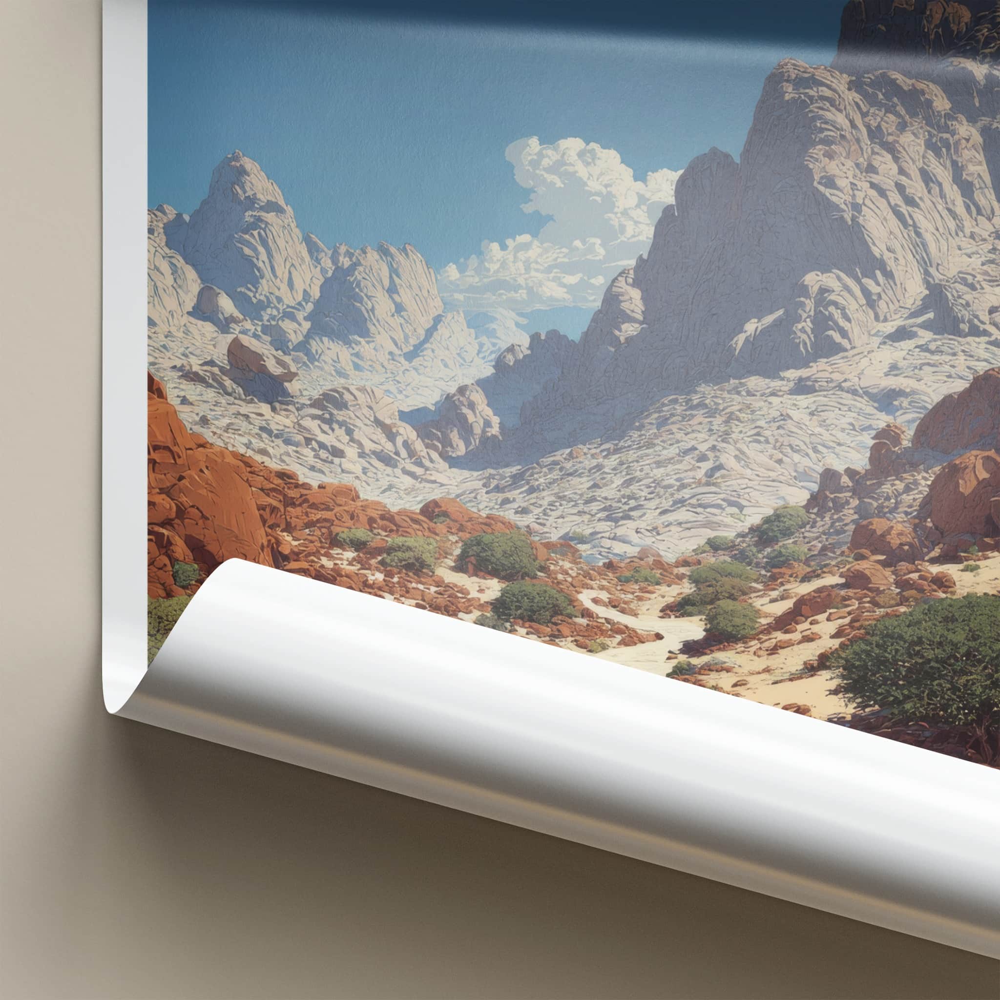 Jabal Musa Poster - Egypt Art Print - Mountain Desert Moon Gallery Art