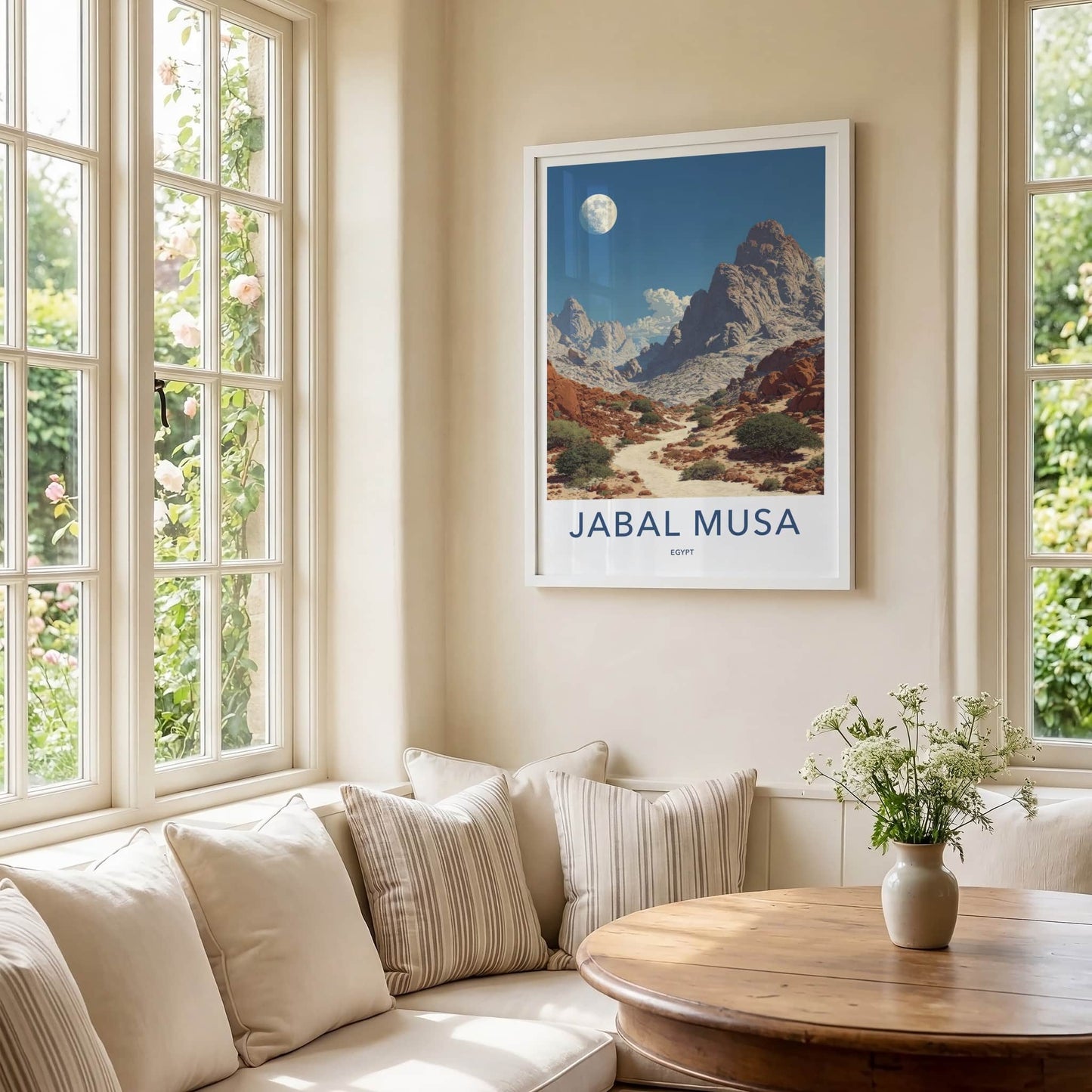 Jabal Musa Poster - Egypt Art Print - Mountain Desert Moon Gallery Art
