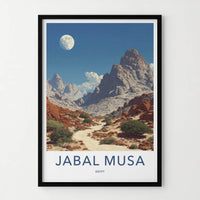 Jabal Musa Poster - Egypt Art Print - Mountain Desert Moon Gallery Art