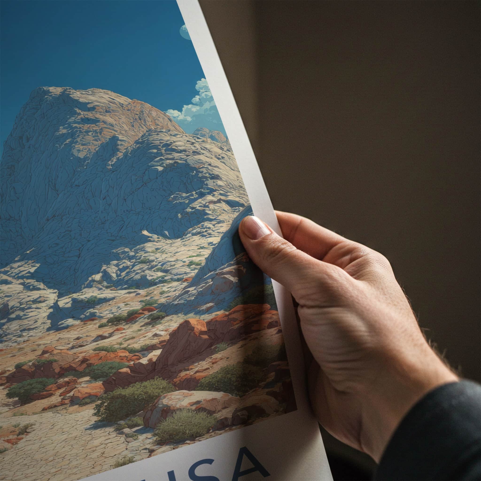 Jabal Musa Poster - Egypt Travel Print - Desert Rocky Peak Wall Decor