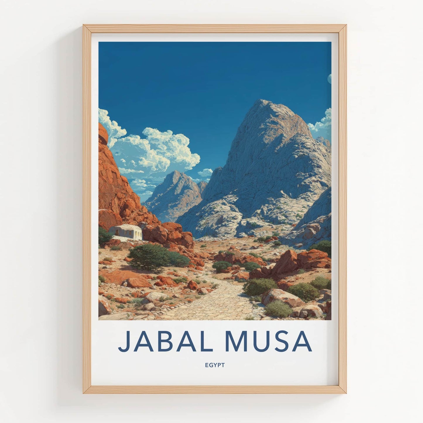 Jabal Musa Poster - Egypt Travel Print - Desert Rocky Peak Wall Decor