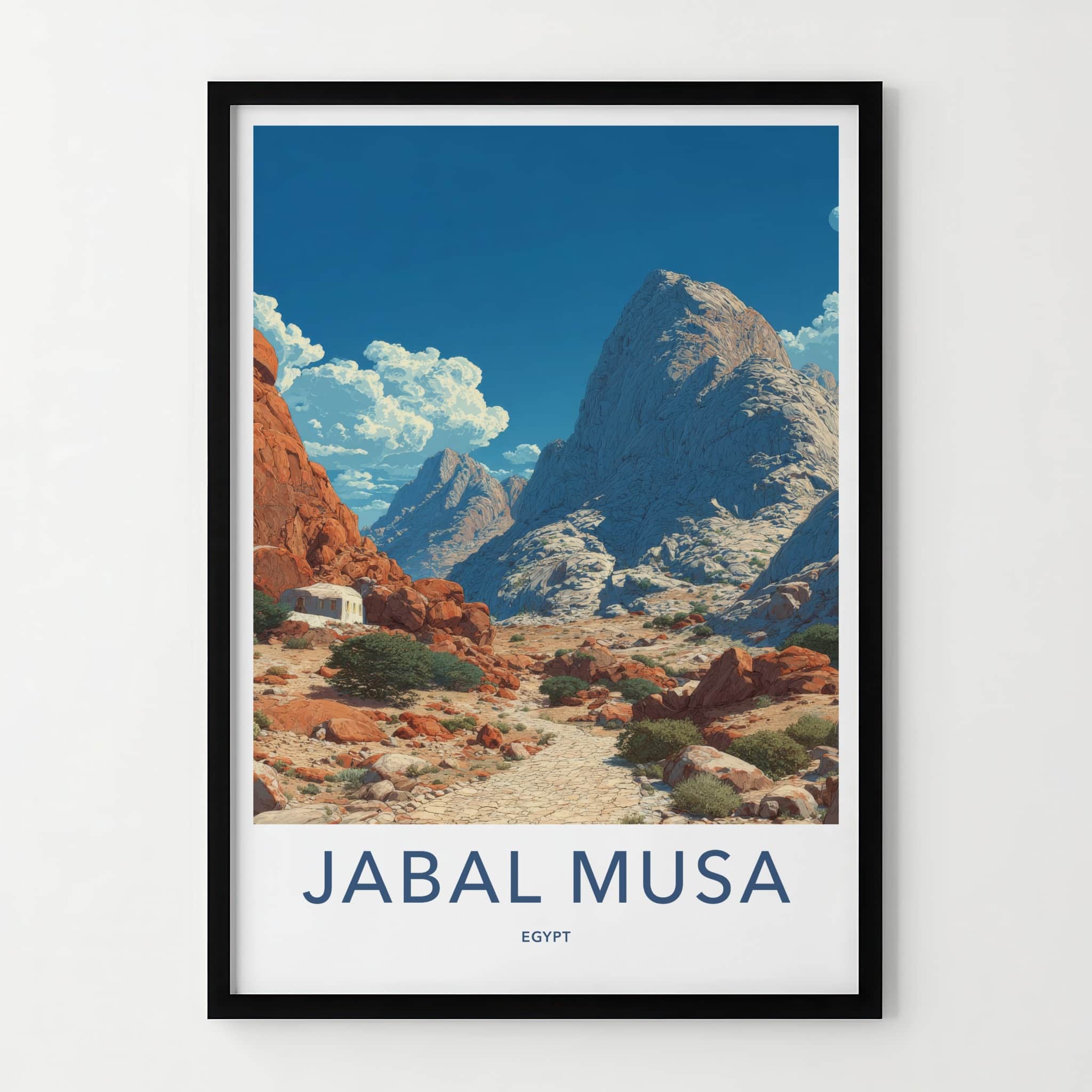 Jabal Musa Poster - Egypt Travel Print - Desert Rocky Peak Wall Decor
