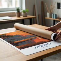 Jabiru Poster - Australia Framed Art - Sunset Over Wetlands Gallery Art