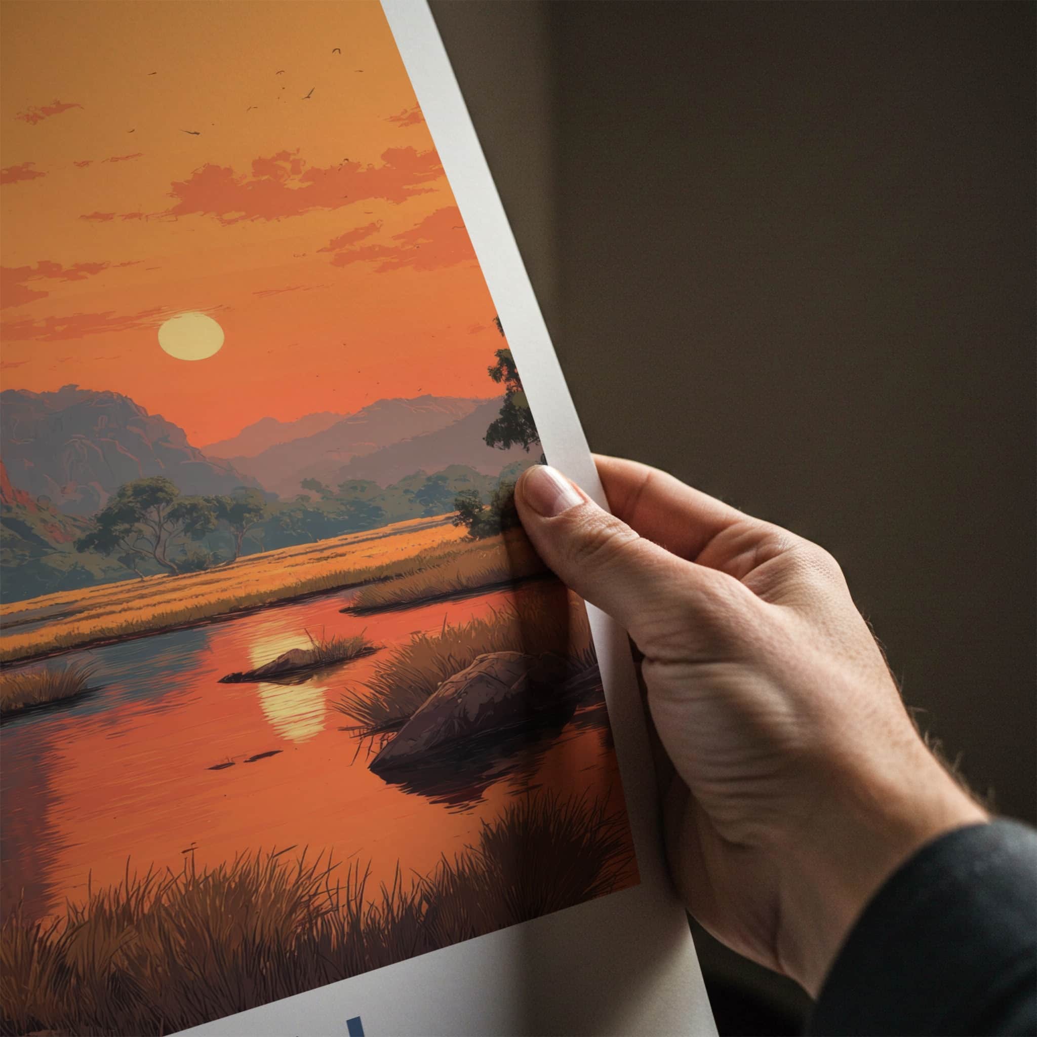 Jabiru Poster - Australia Framed Art - Sunset Over Wetlands Gallery Art