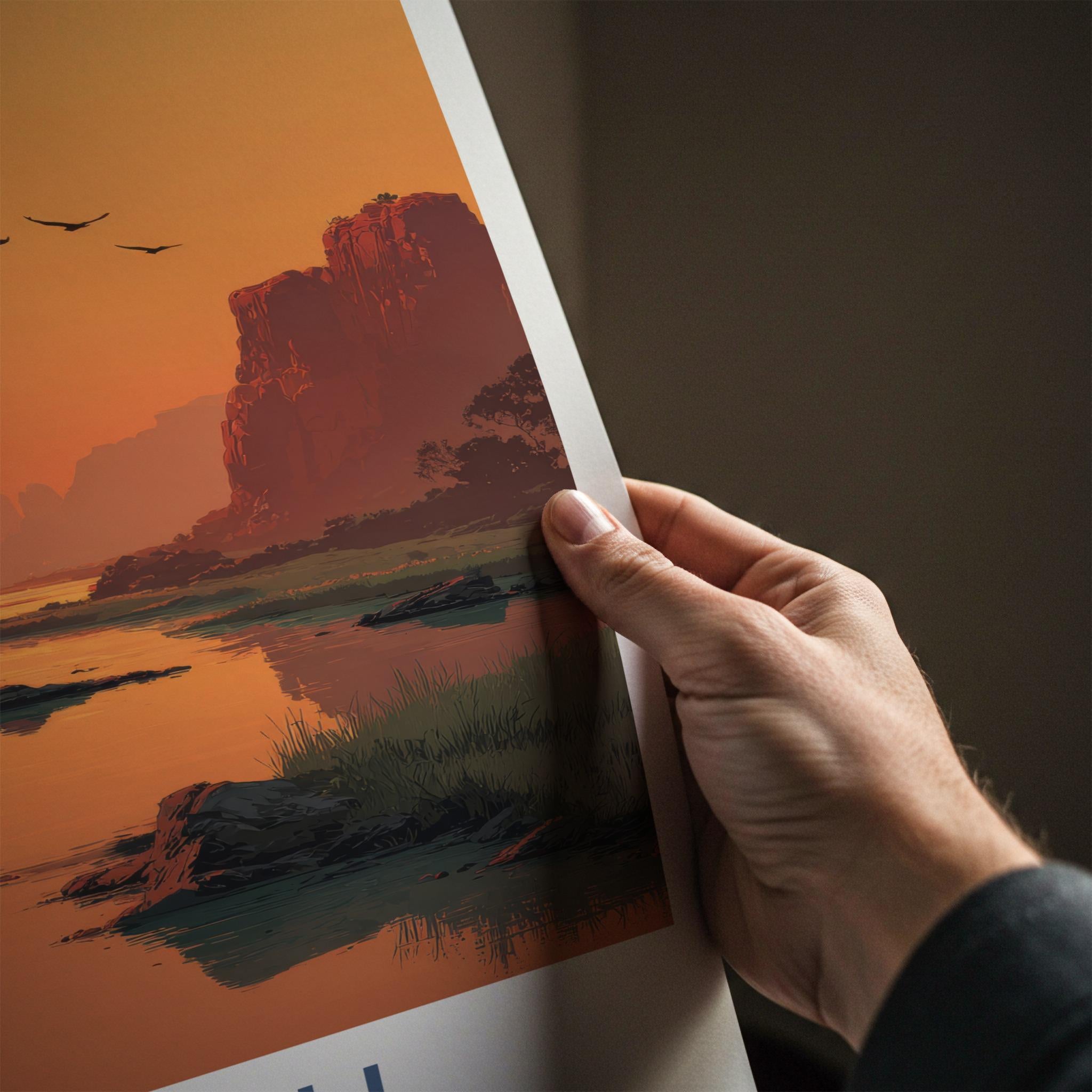 Jabiru Poster - Australia Travel Art - Orange River Cliffs Home Decor
