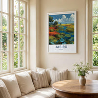 Jabiru Poster - Australia Travel Art - Vibrant Outback Wetland Home Decor