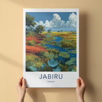 Jabiru Poster - Australia Travel Art - Vibrant Outback Wetland Home Decor