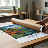 Jabiru Poster - Australia Travel Art - Vibrant Outback Wetland Home Decor