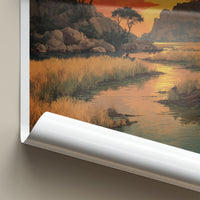 Jabiru Poster - Australia Wall Art - Golden River Landscape Home Decor