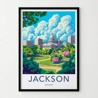 Jackson Poster - Mississippi Wall Art - Grand Capitol Park Home Decor