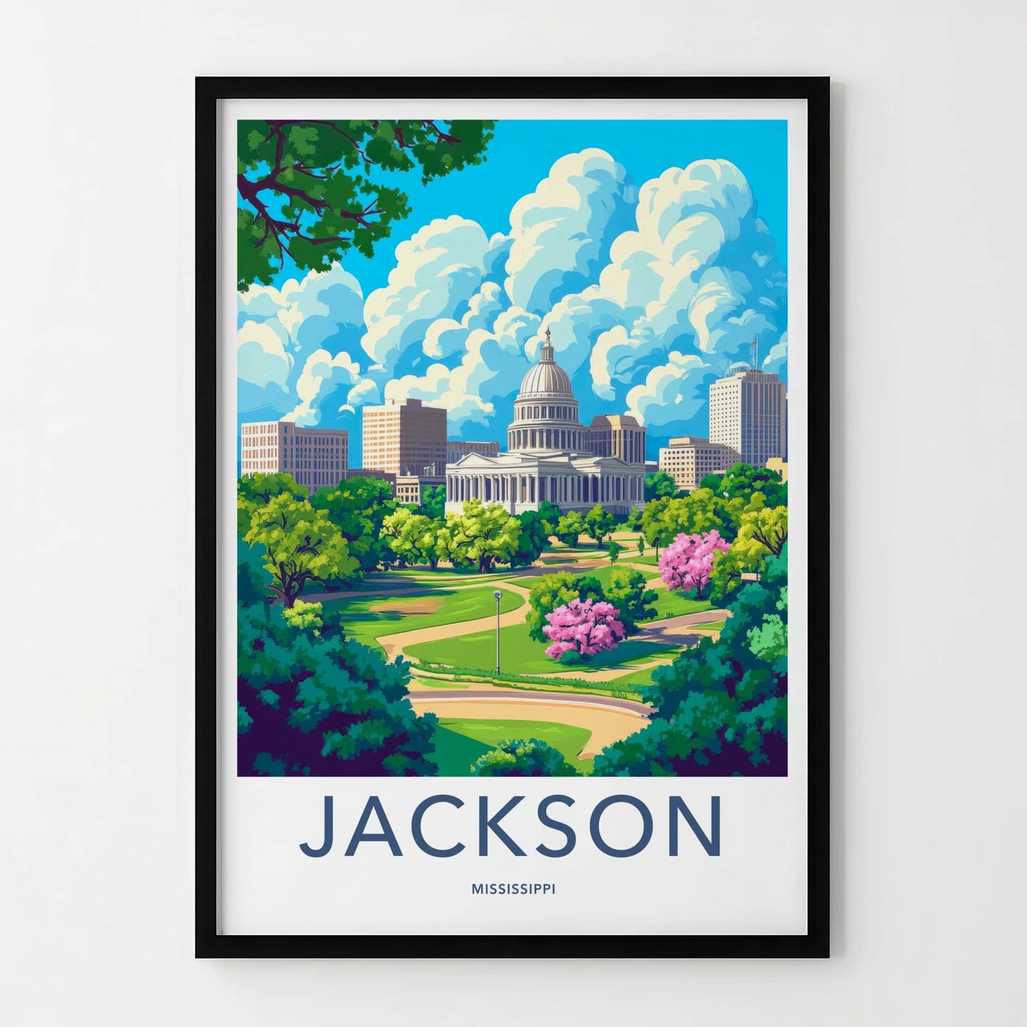 Jackson Poster - Mississippi Wall Art - Grand Capitol Park Home Decor