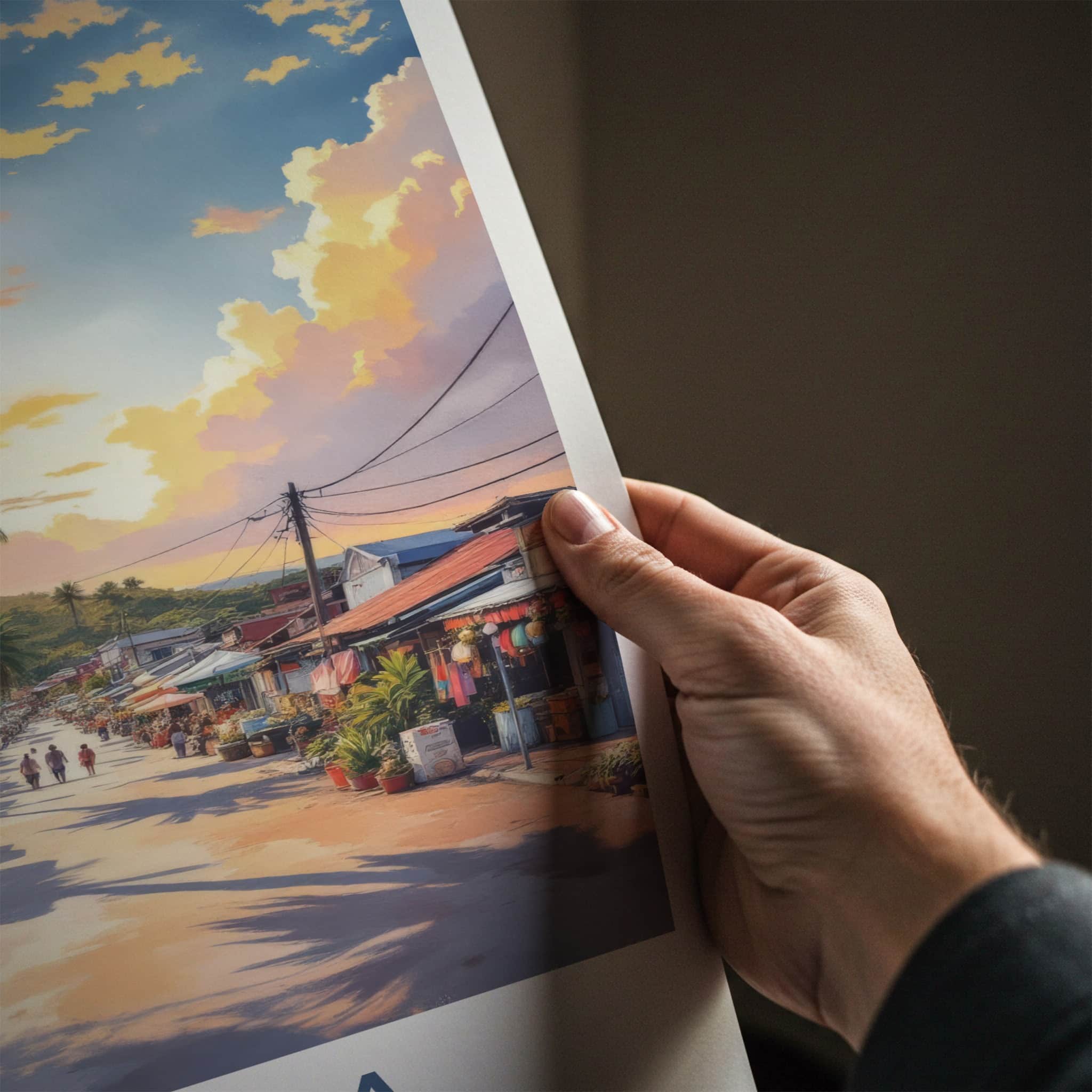 Jaffna Poster - Sri Lanka Travel Art - Sunset Palm Street Home Decor