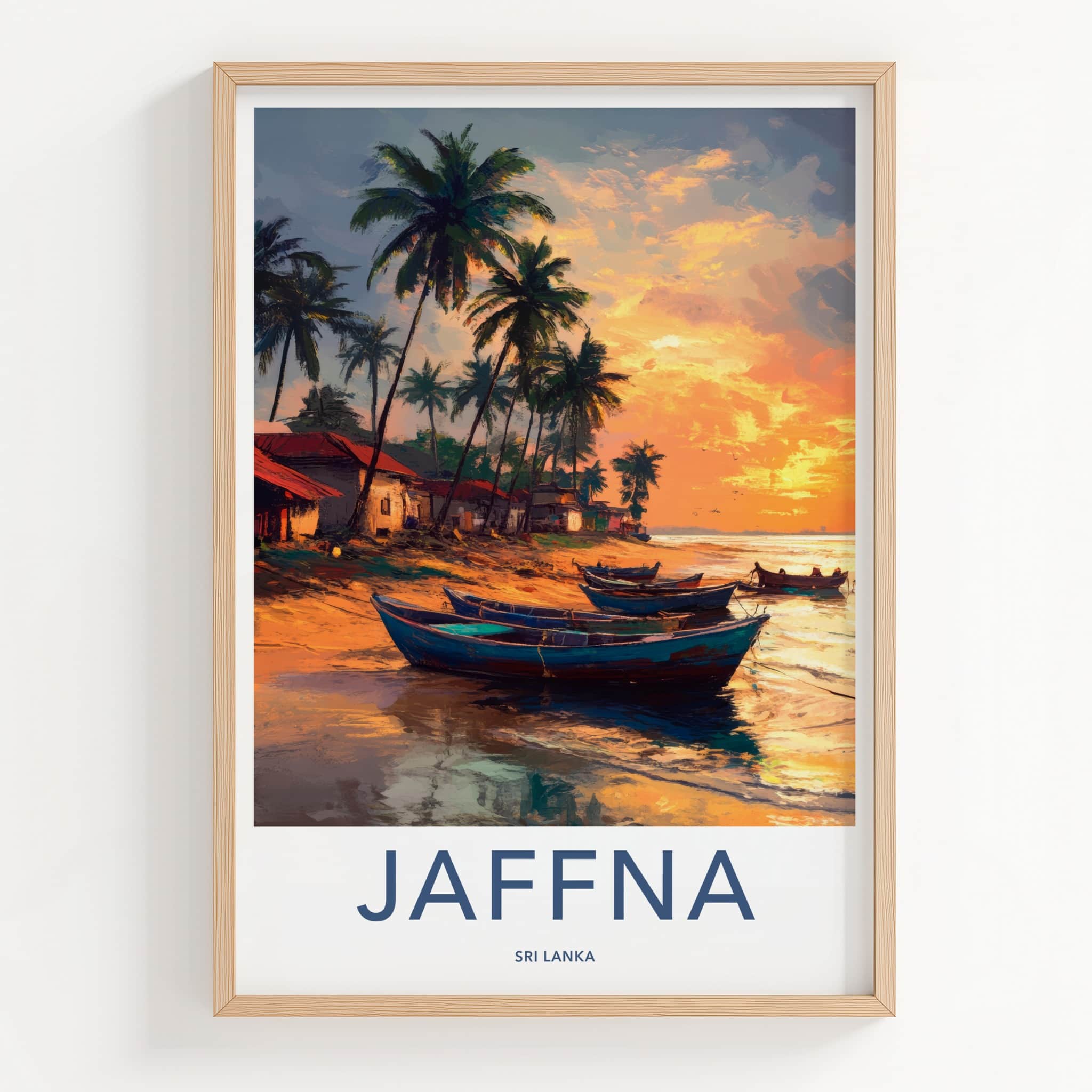 Jaffna Poster - Sri Lanka Travel Art - Tropical Beach Sunset Home Decor