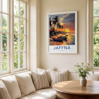 Jaffna Poster - Sri Lanka Travel Art - Tropical Beach Sunset Home Decor