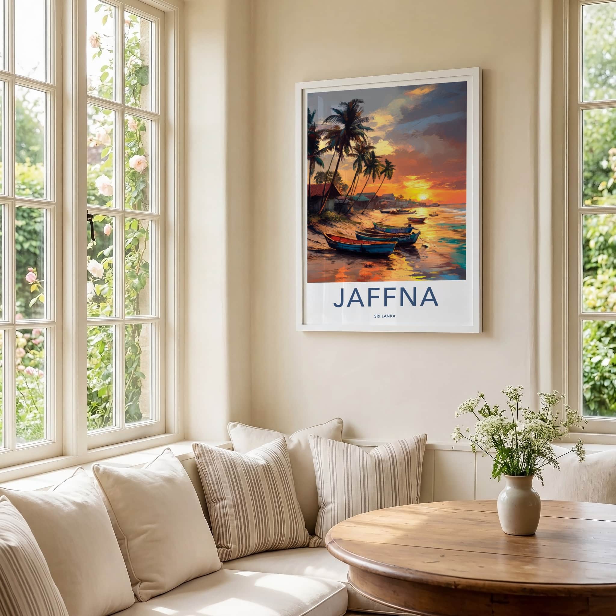 Jaffna Poster - Sri Lanka Travel Art - Tropical Beach Sunset Home Decor