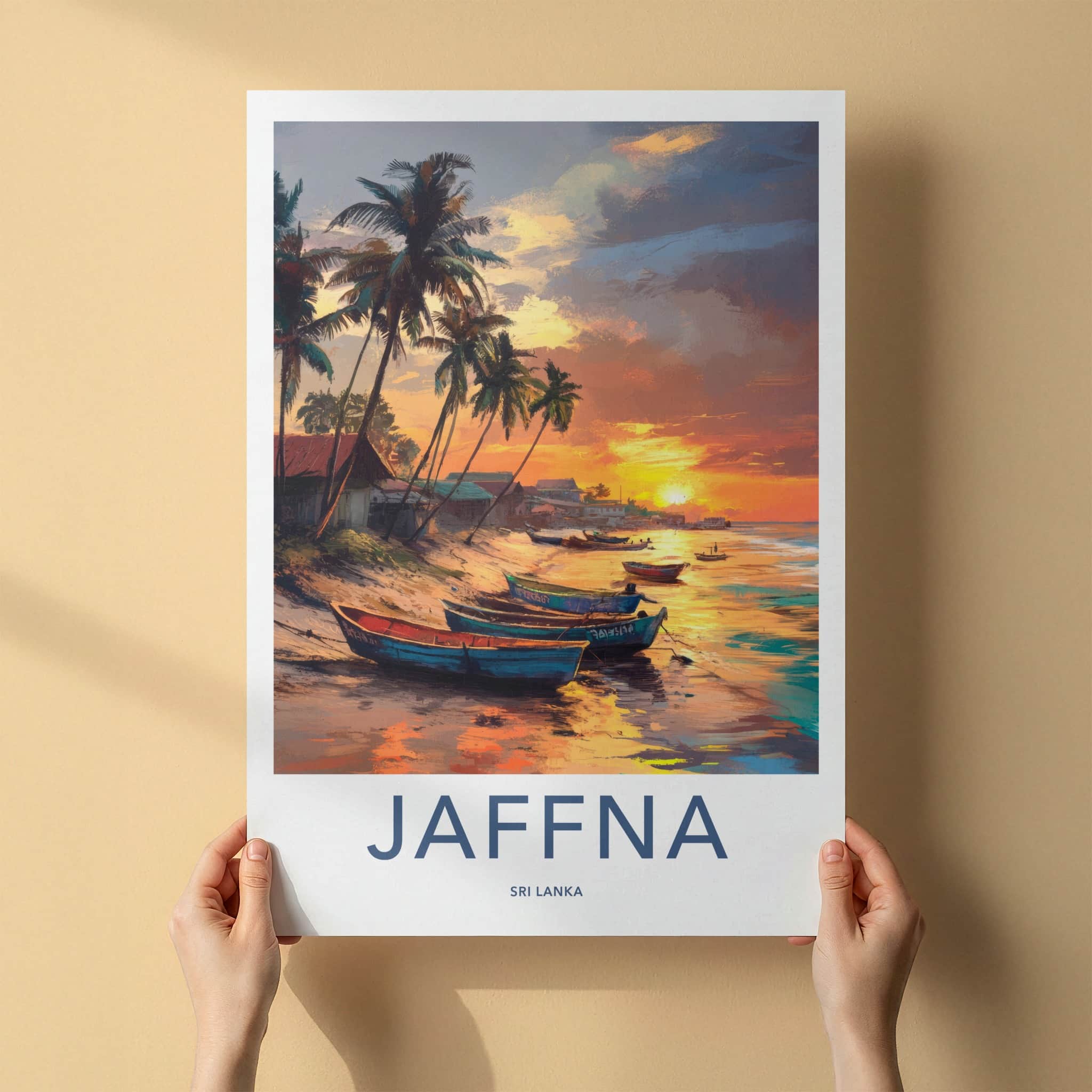 Jaffna Poster - Sri Lanka Travel Art - Tropical Beach Sunset Home Decor