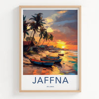 Jaffna Poster - Sri Lanka Travel Art - Tropical Beach Sunset Home Decor