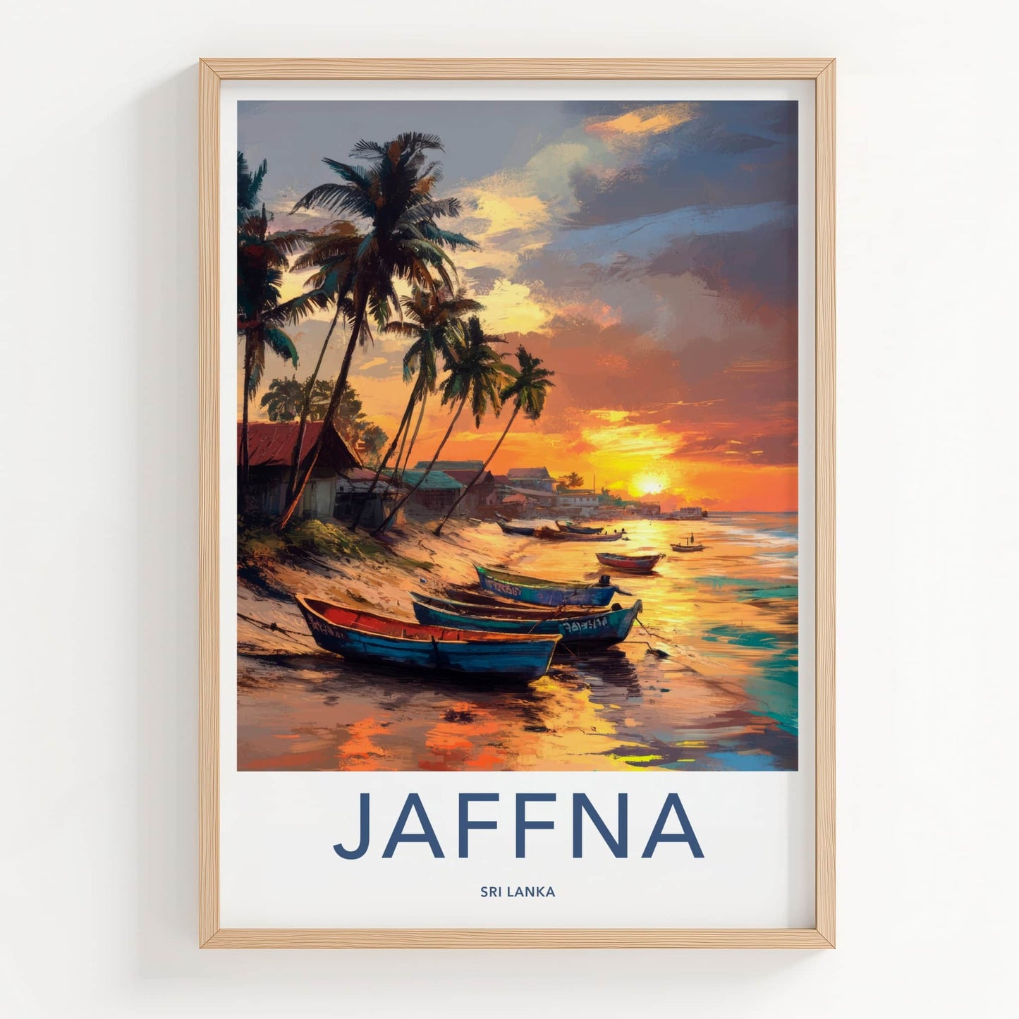Jaffna Poster - Sri Lanka Travel Art - Tropical Beach Sunset Home Decor