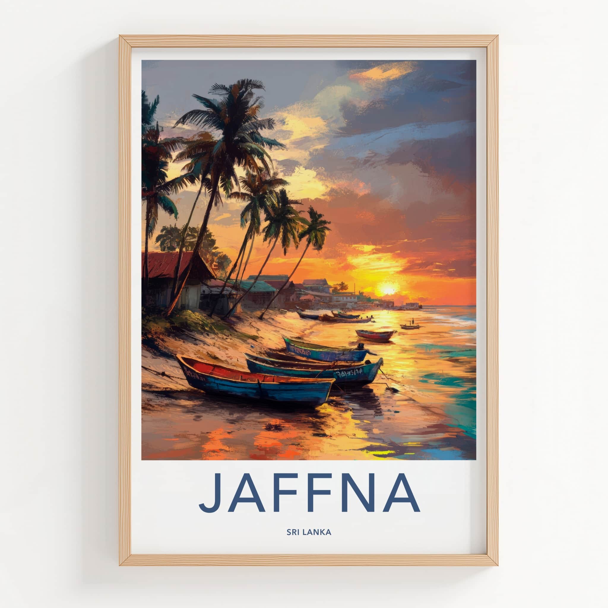 Jaffna Poster - Sri Lanka Travel Art - Tropical Beach Sunset Home Decor