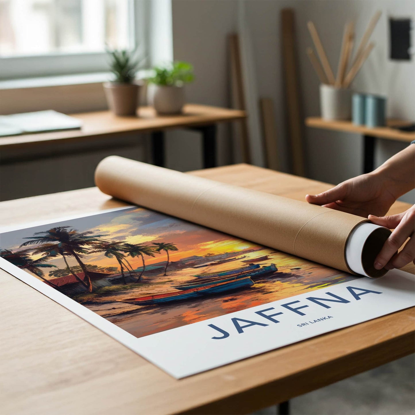 Jaffna Poster - Sri Lanka Travel Art - Tropical Beach Sunset Home Decor