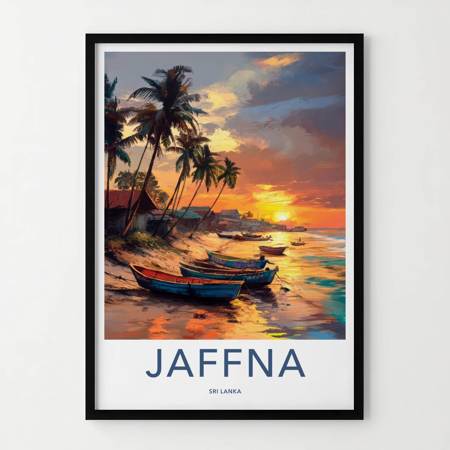 Jaffna Poster - Sri Lanka Travel Art - Tropical Beach Sunset Home Decor