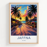 Jaffna Poster - Sri Lanka Travel Art - Tropical Sunset Street Home Decor